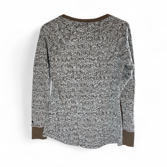 V6- Athleta Brown and Gray Textured Top Women’s Medium - Picture 2 of 4